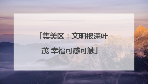集美区：文明根深叶茂 幸福可感可触