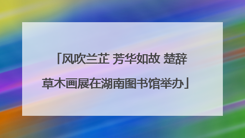 风吹兰芷 芳华如故 楚辞草木画展在湖南图书馆举办