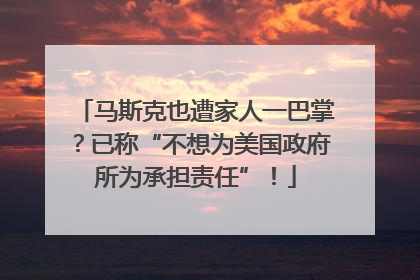 马斯克也遭家人一巴掌？已称“不想为美国政府所为承担责任”！