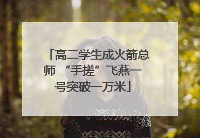 高二学生成火箭总师 “手搓”飞燕一号突破一万米