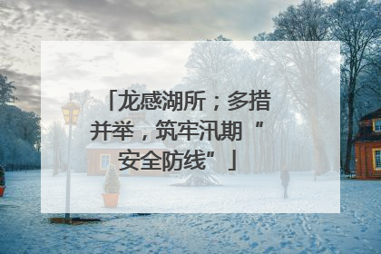 龙感湖所；多措并举，筑牢汛期“安全防线”