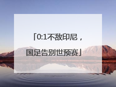 0:1不敌印尼，国足告别世预赛