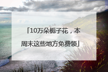 10万朵栀子花，本周末这些地方免费领