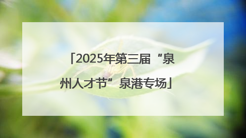 2025年第三届“泉州人才节”泉港专场
