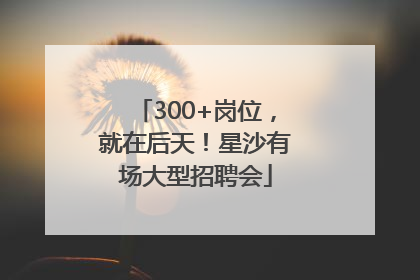 300+岗位，就在后天！星沙有场大型招聘会