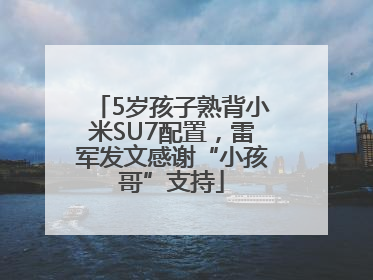 5岁孩子熟背小米SU7配置，雷军发文感谢“小孩哥”支持