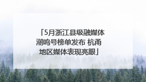 5月浙江县级融媒体潮鸣号榜单发布 杭甬地区媒体表现亮眼