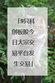 9只科创板股今日大宗交易平台发生交易